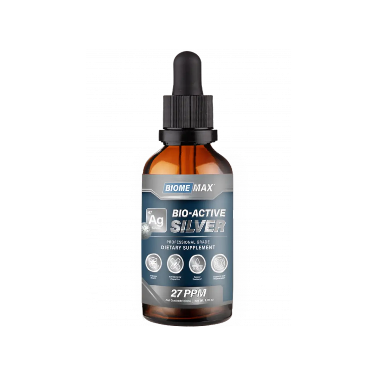 BiomeMax™ Bio-Active 99.99% Pure Colloidal Silver, 60 mL