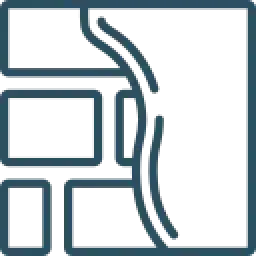 Stylized outline of a brick retaining wall.