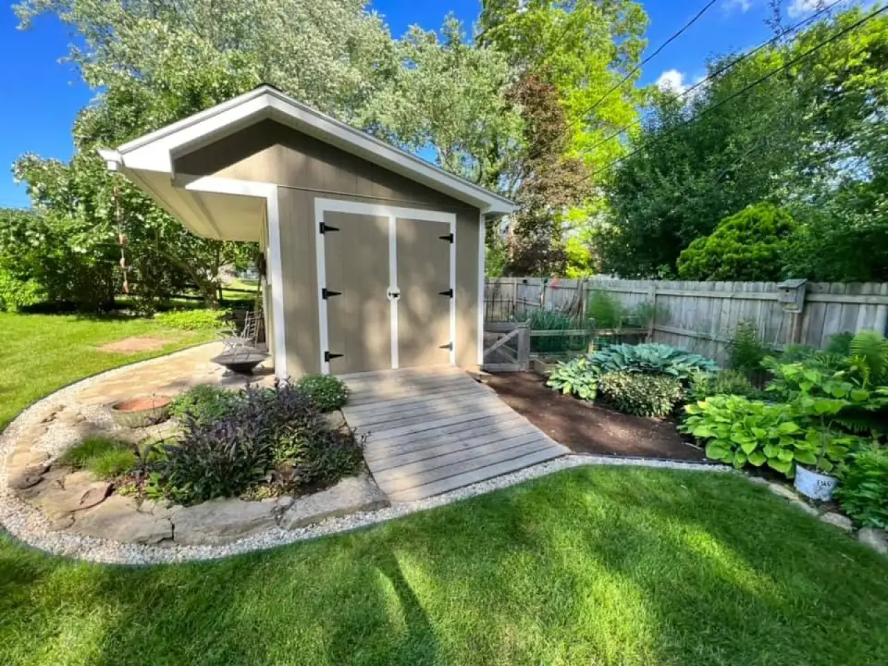 professionally landscaped backyard