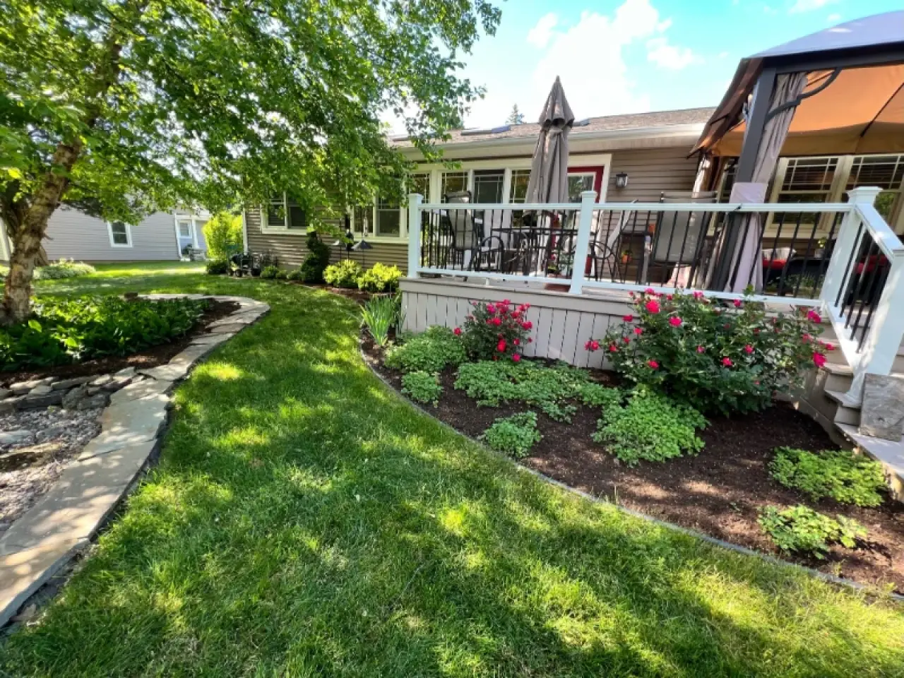 landscaping around deck