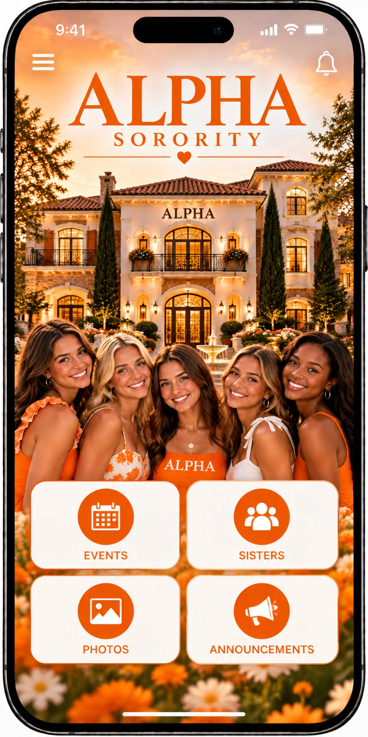Sorority Apps custom-branded mobile app