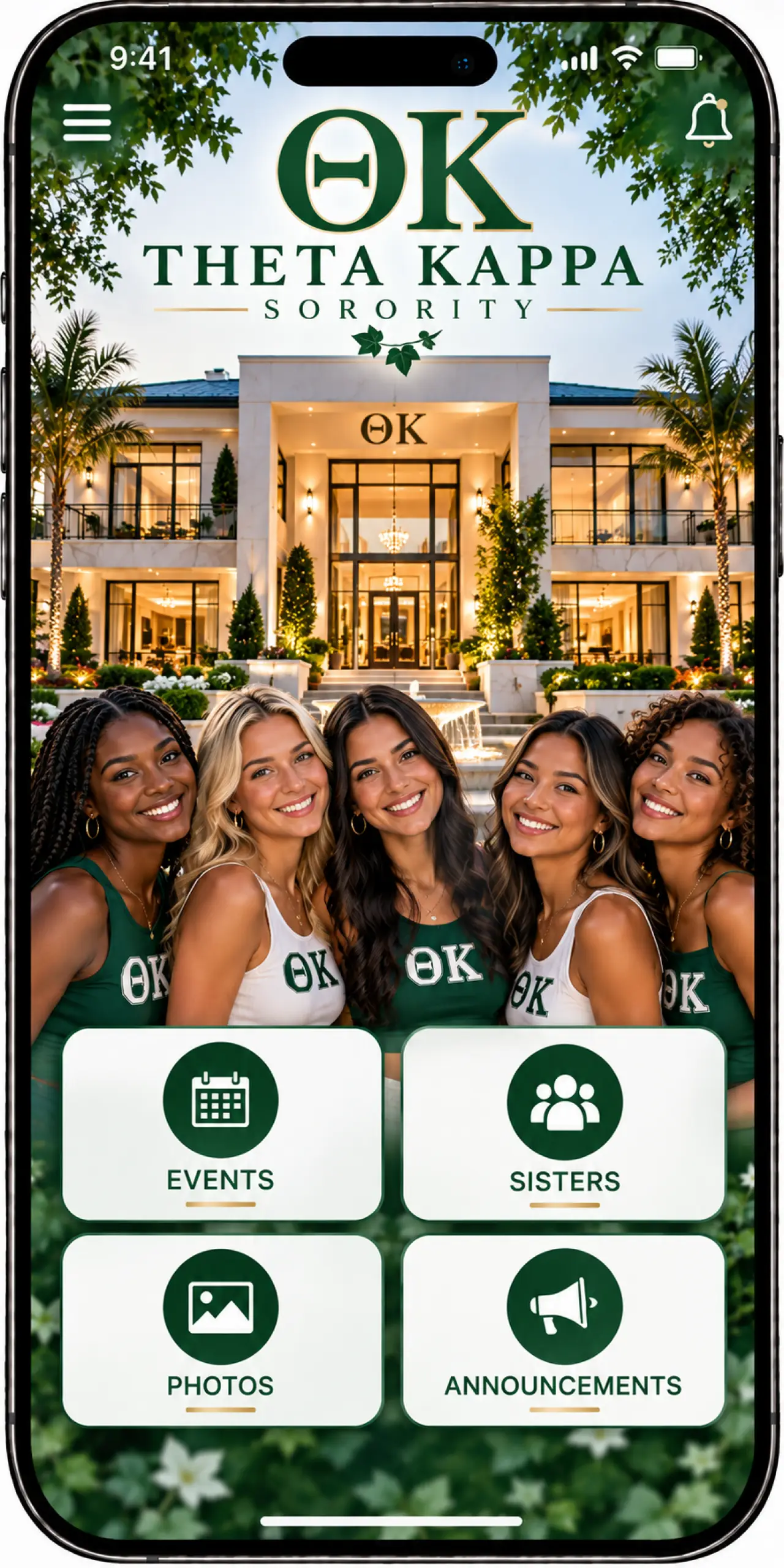 Sorority Apps mobile app screen