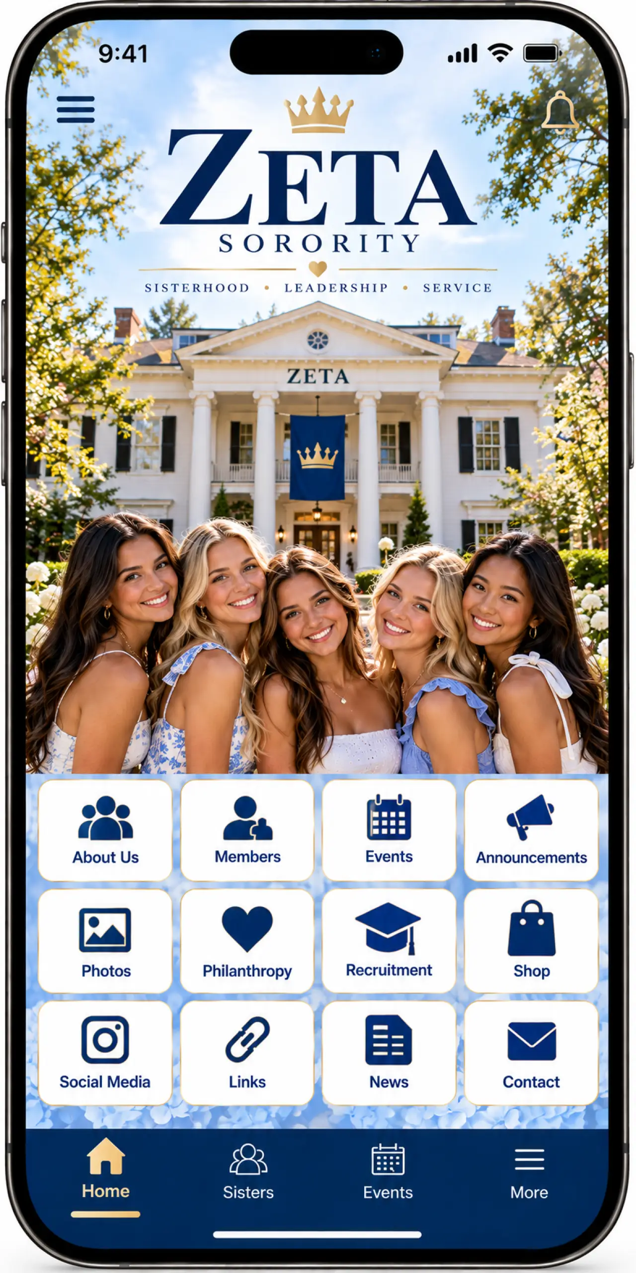 Sorority Apps mobile app screen