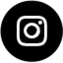 White Instagram logo in a black circle with rounded corners on a white background.