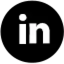 White in letters on a black square, representing the LinkedIn logo.