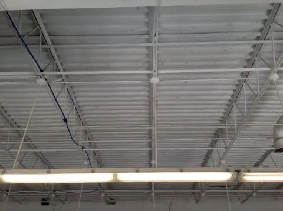 professionally cleaned commercial ceiling