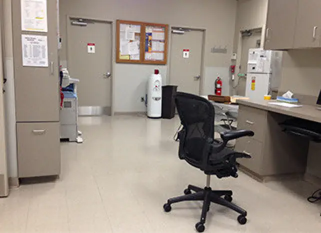 gray colored office area