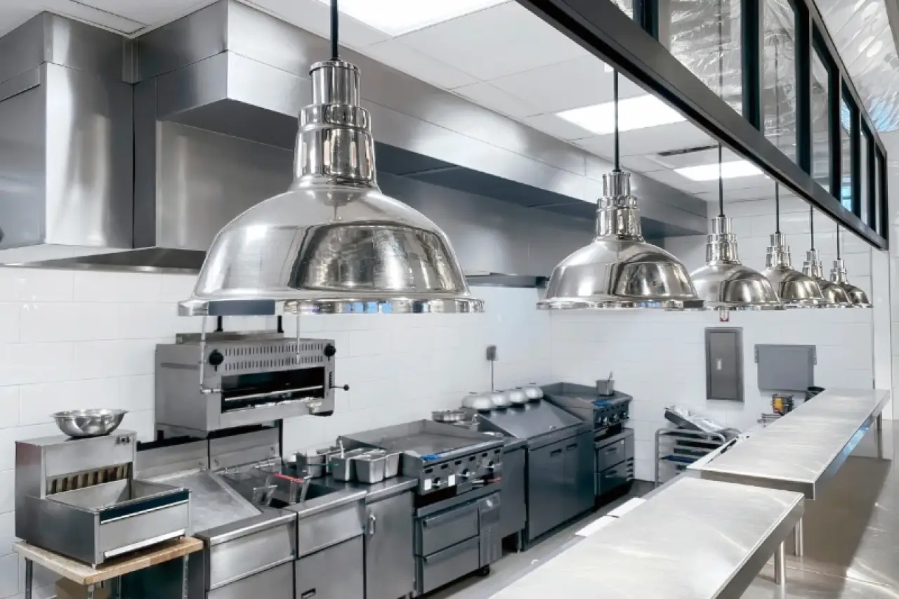 professional industrial stainless steel kitchen professionally cleaned