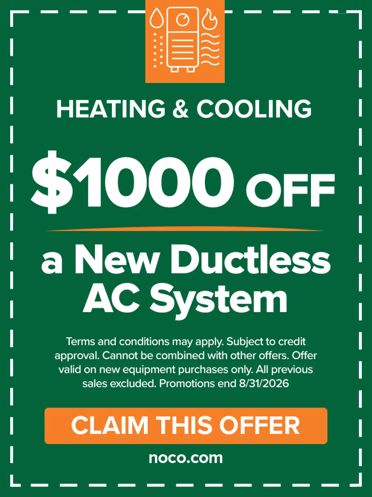 $1,000 off ductless system coupon