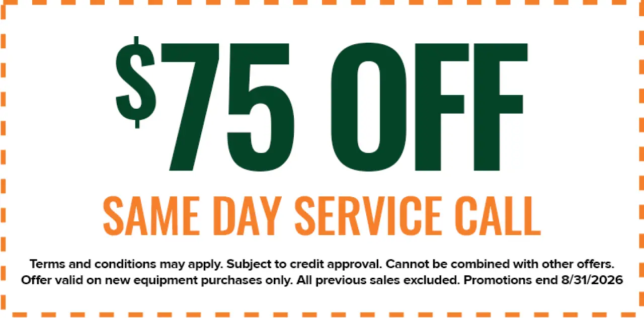75 off same day service call; offer valid until 8/31/2026. Terms and conditions apply.