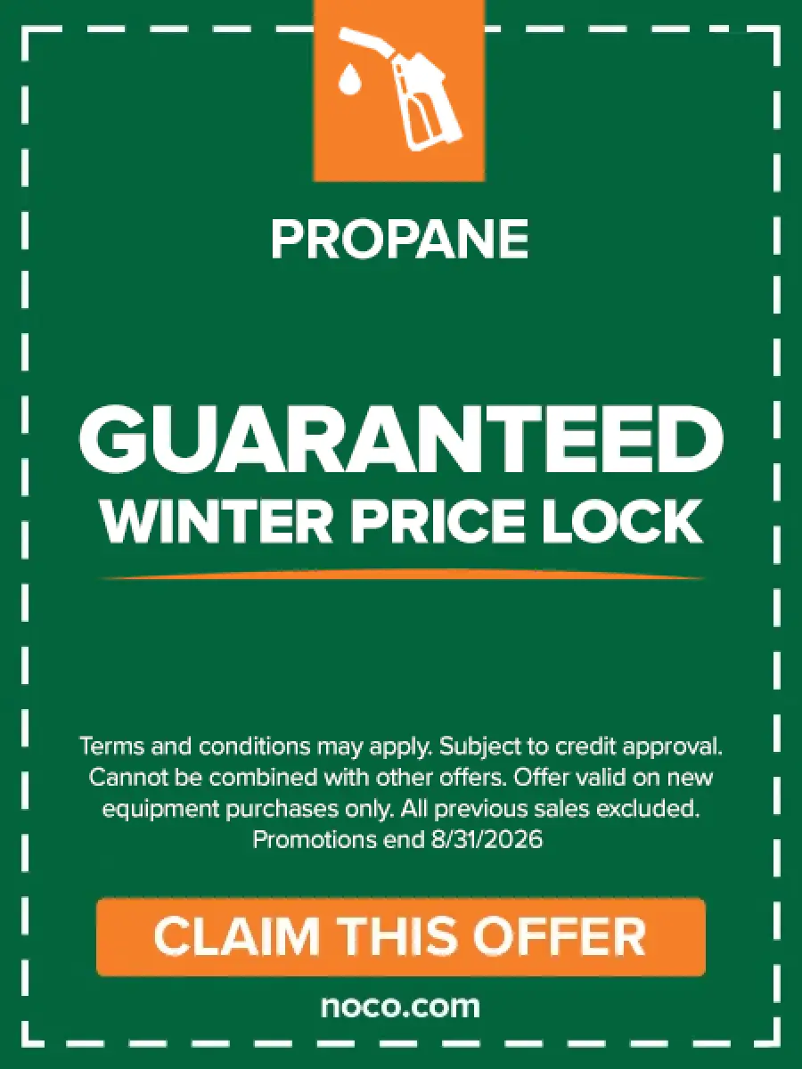 Guaranteed winter price lock; claim offer at noco.com by 8/31/2026.