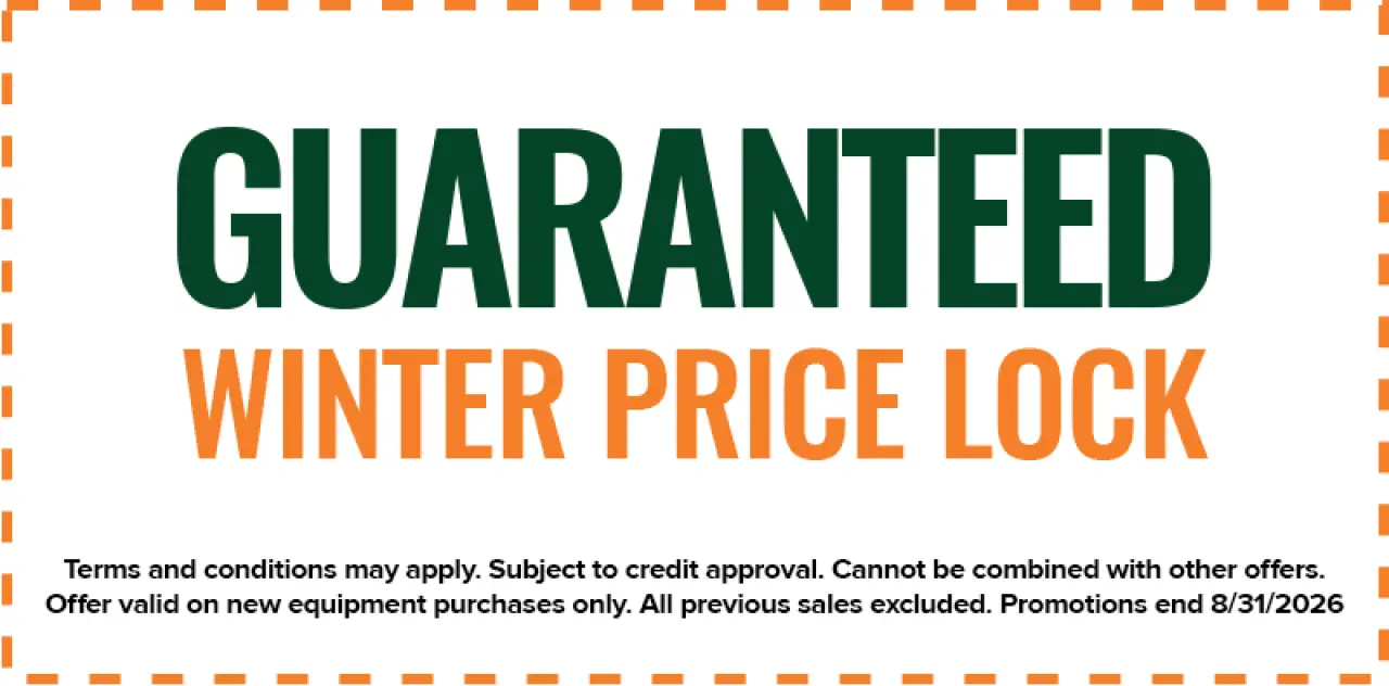 Coupon with GUARANTEED WINTER PRICE LOCK and offer details ending 8/31/2026 in bold text.