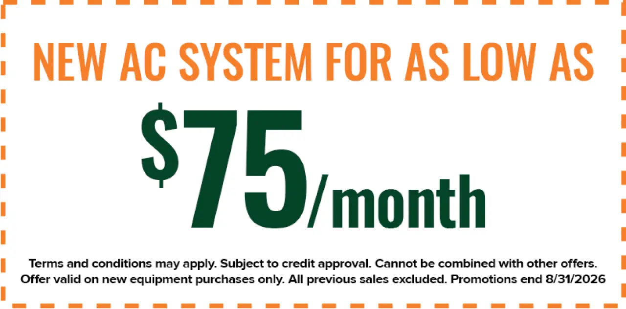 49 AC tune-up offer in large text, with terms and conditions listed below.