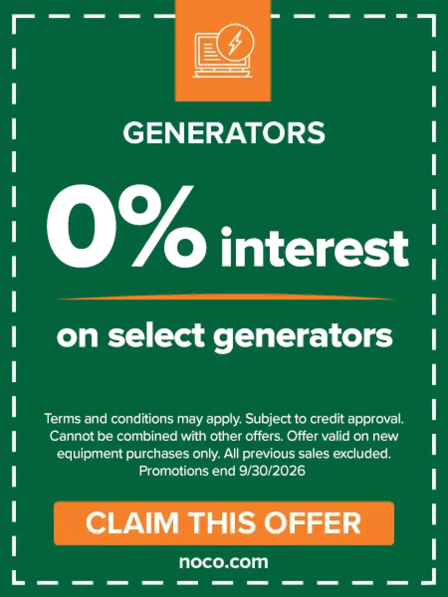 0% financing available on select generators coupon; offer ends 9/30/2026