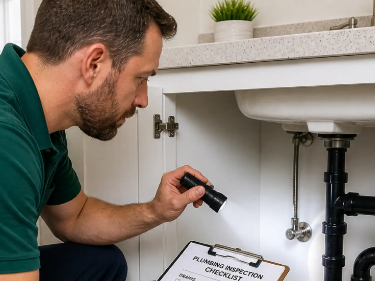 NOCO plumber conducting a professional plumbing inspection