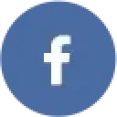 blue circle with a white lowercase f icon, representing the Facebook logo