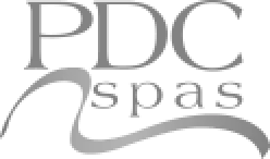 pdc spas black and white logo