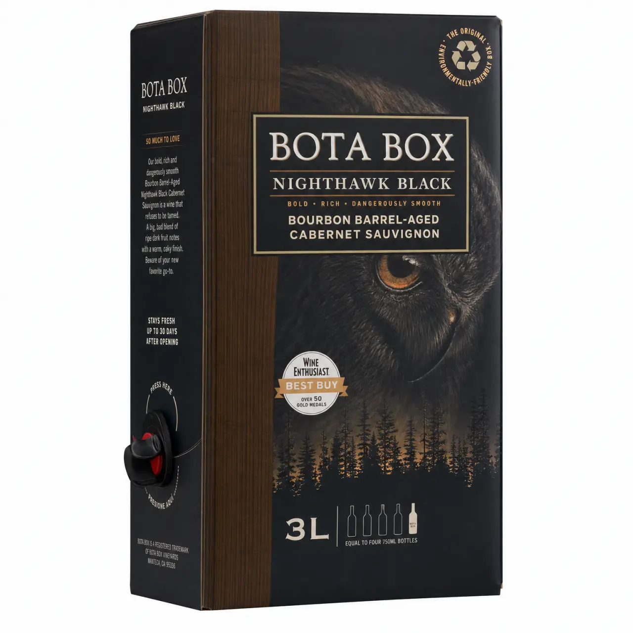 Bota Box Nighthawk Black Bourbon Barrel-Aged Cabernet Sauvignon 3L