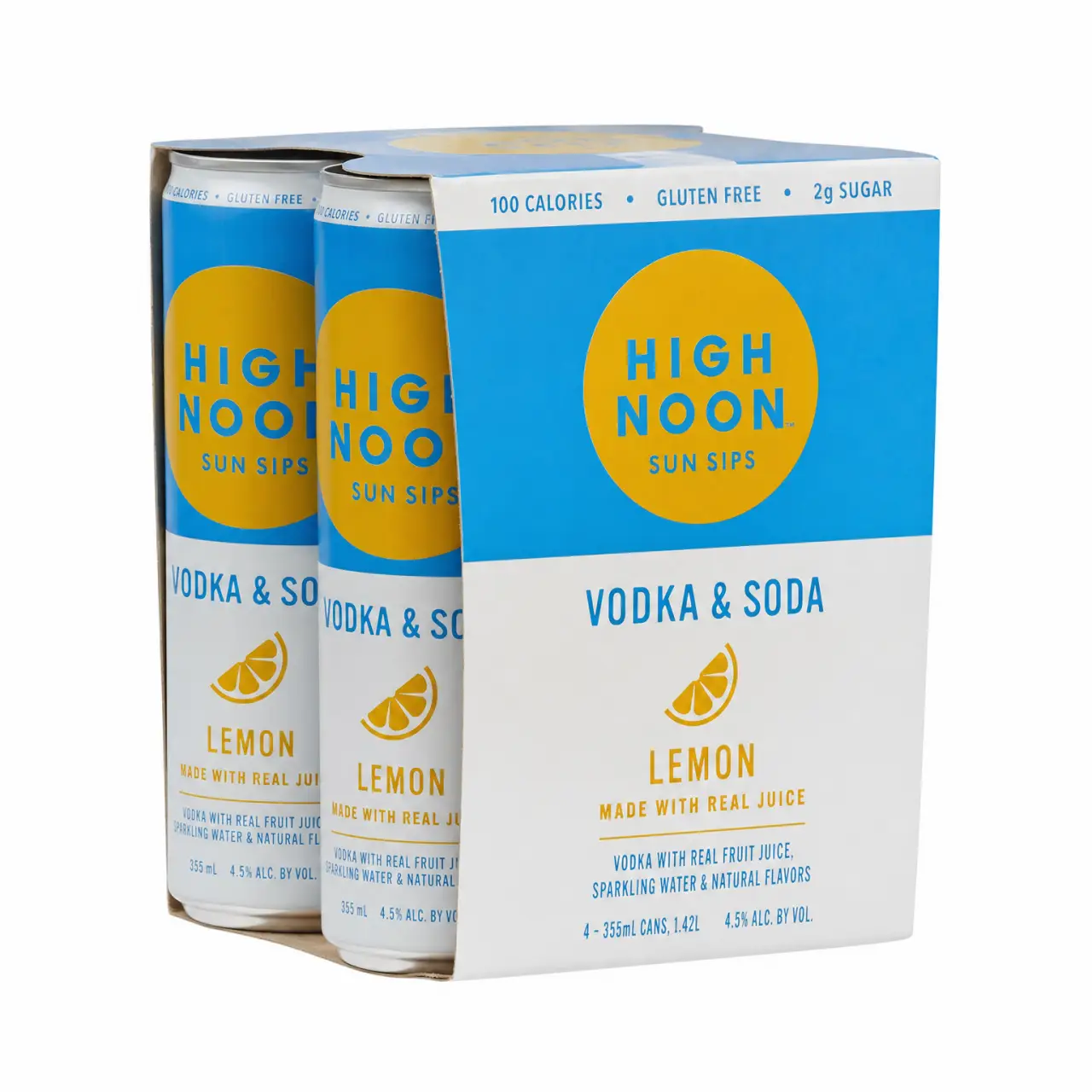 High Noon Lemon Vodka & Soda 4-Pack 12oz Cans