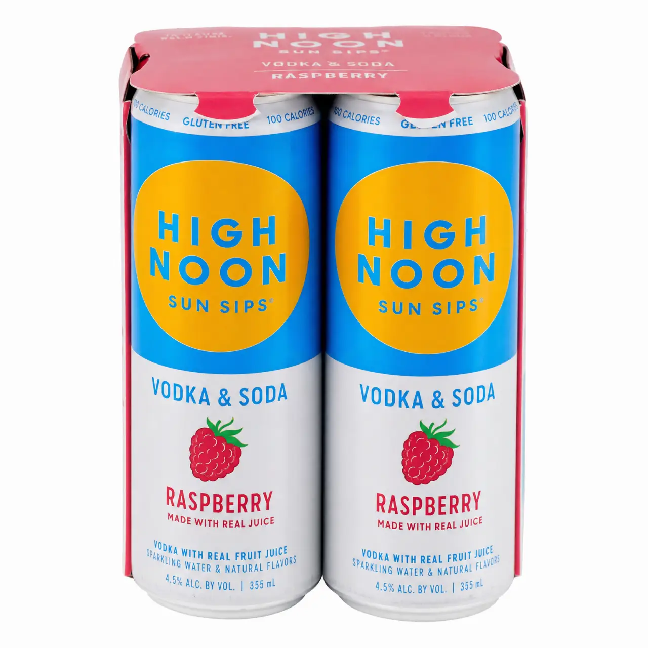 High Noon Raspberry Vodka & Soda 4Pk 355ml