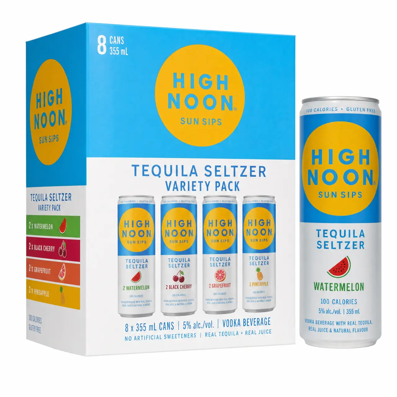 High Noon Tequila Seltzer Variety Pack 8Pk 355ml