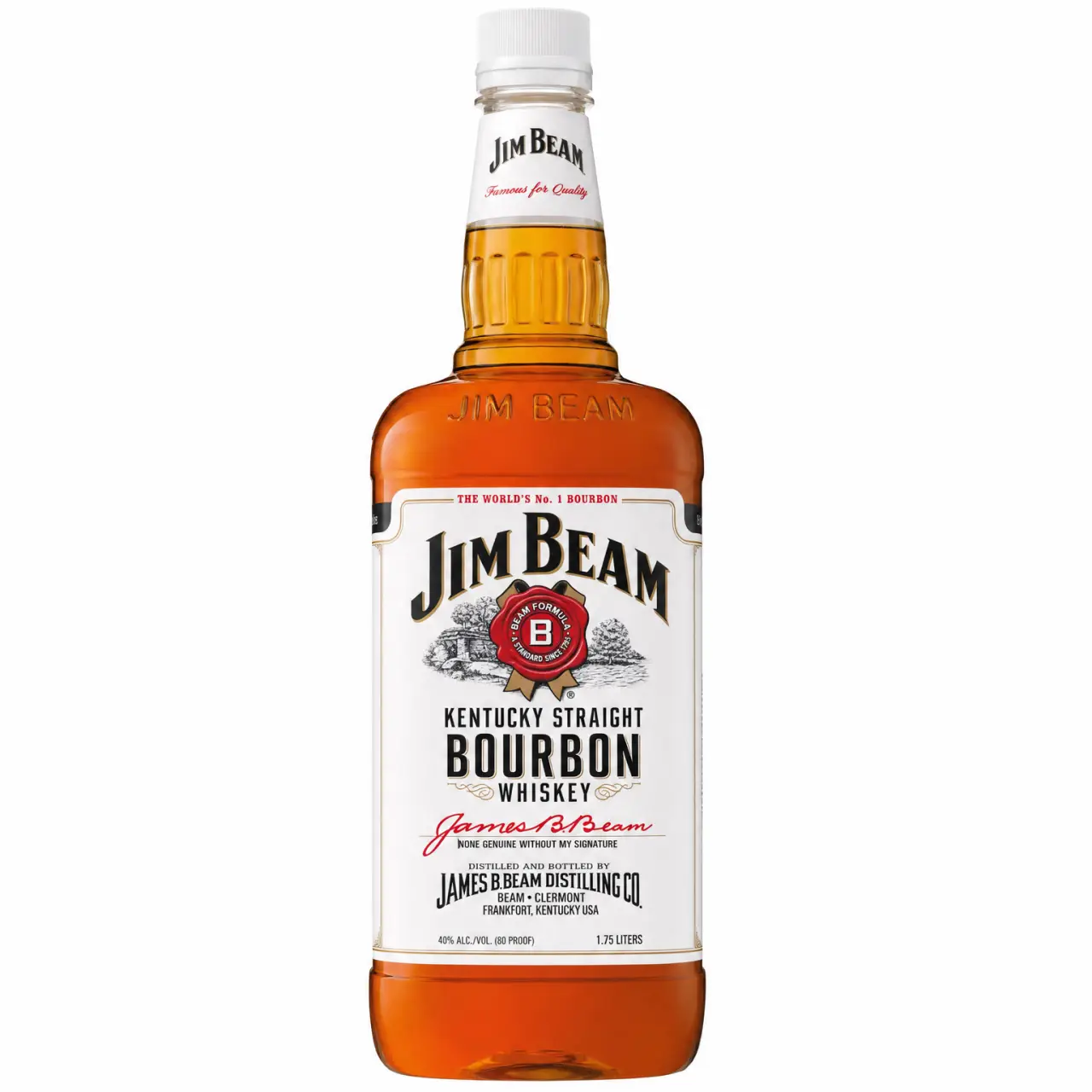 Jim Beam White Label Kentucky Straight Bourbon Whiskey 1.75L