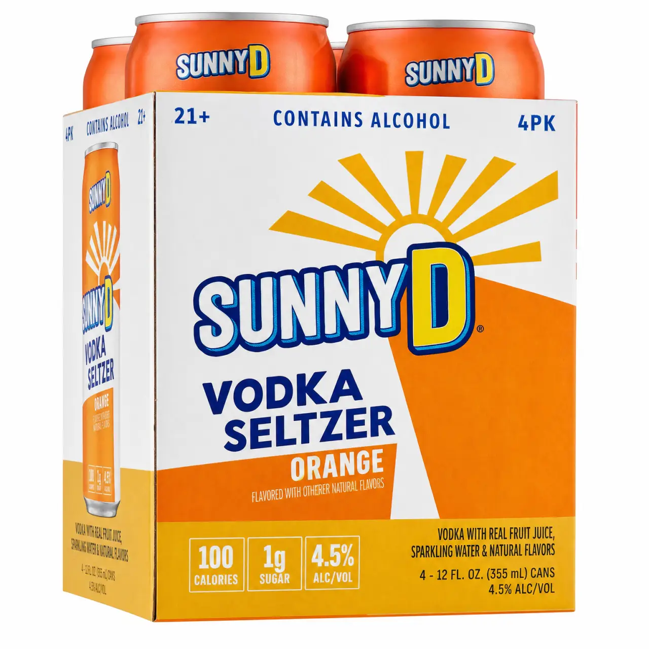 Sunnyd Vodka Seltzer 4Pk 12oz Cans