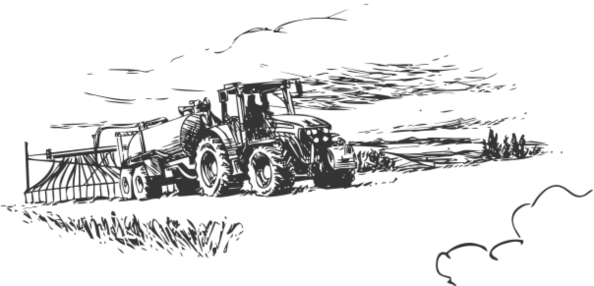 Powers Farm Market Sketch Drawing of a tractor