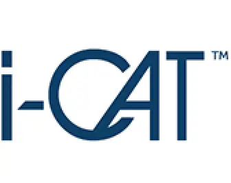 Blue i-CAT logo with stylized letters and a trademark symbol on a white background.