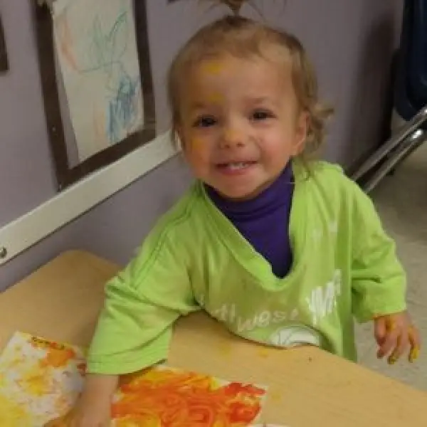 child fingerpainting
