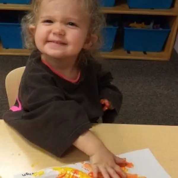 child fingerpainting