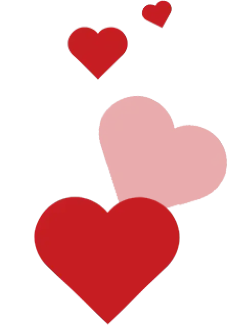 Red, white, and pink hearts