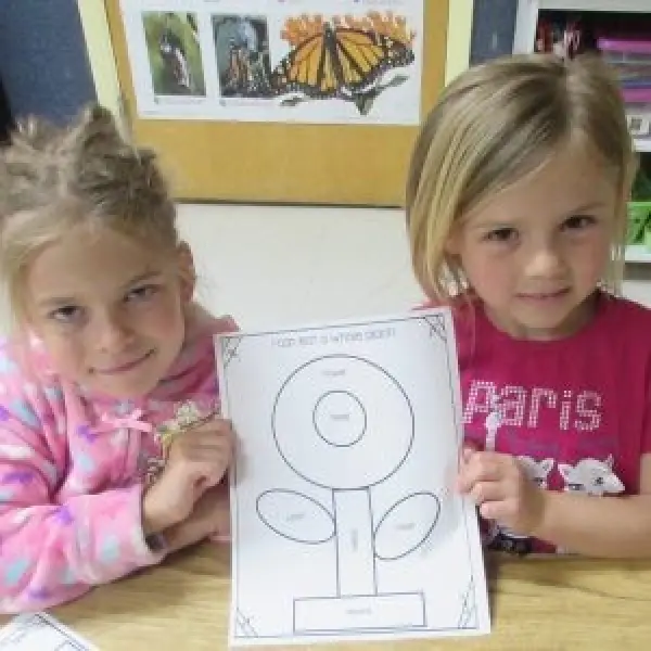 kids with flower template