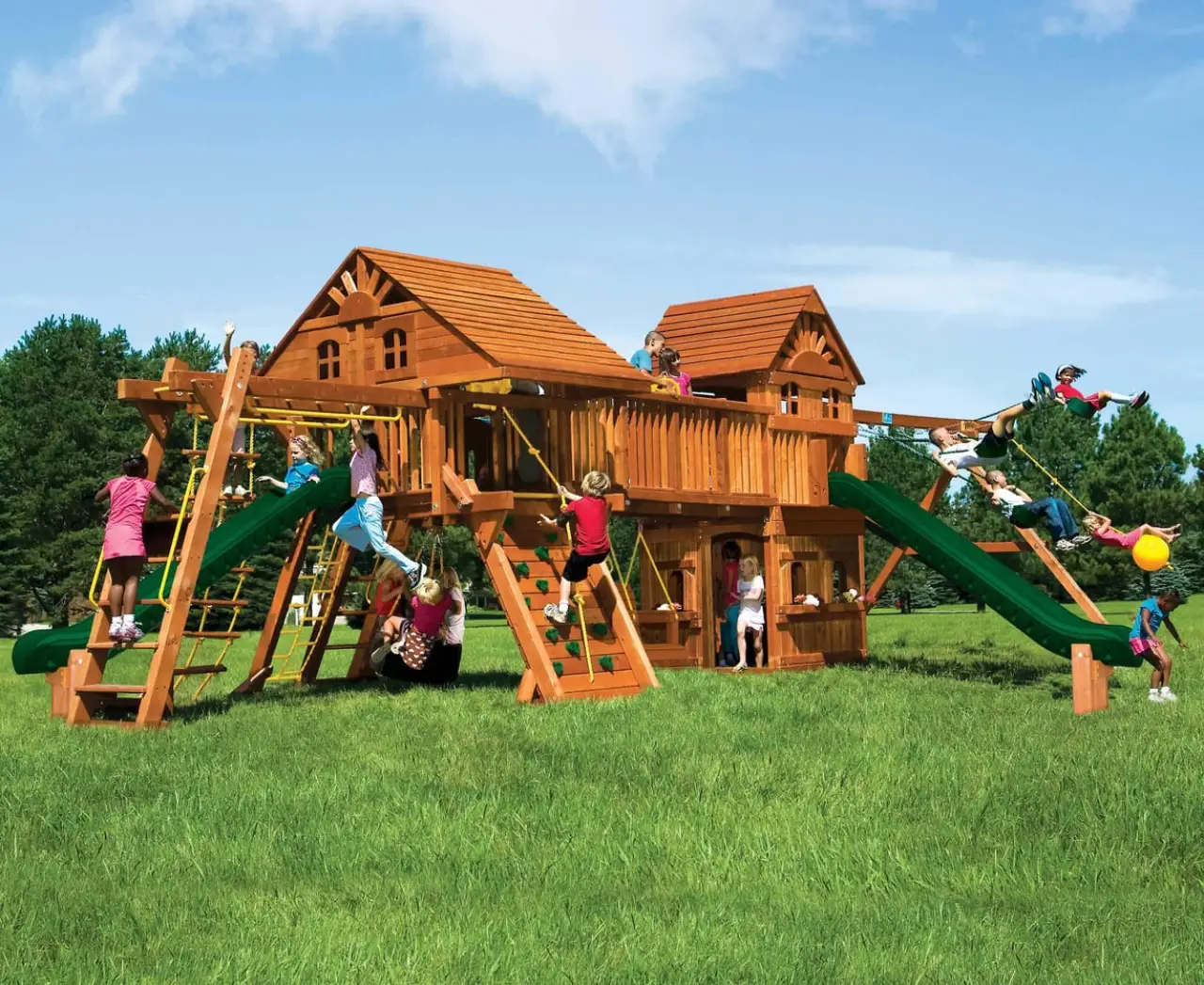 Double Whammy Castle + Clubhouse Rainbow Play Systems thumbnail