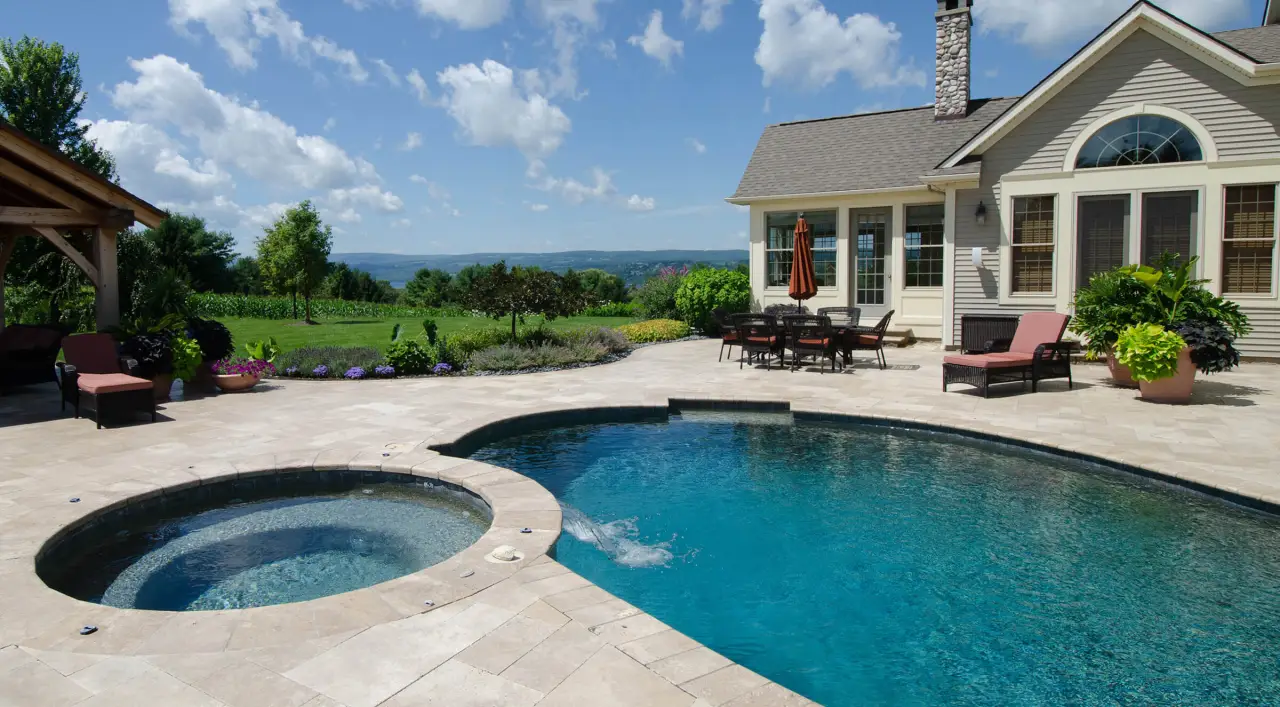 Custom gunite pool designed by Design Pool & Spa
