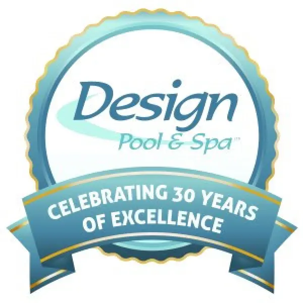 Design Pool & Spa logo commemorating their 30th anniversary.