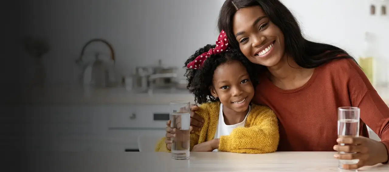 Family enjoying clean safe water at home
