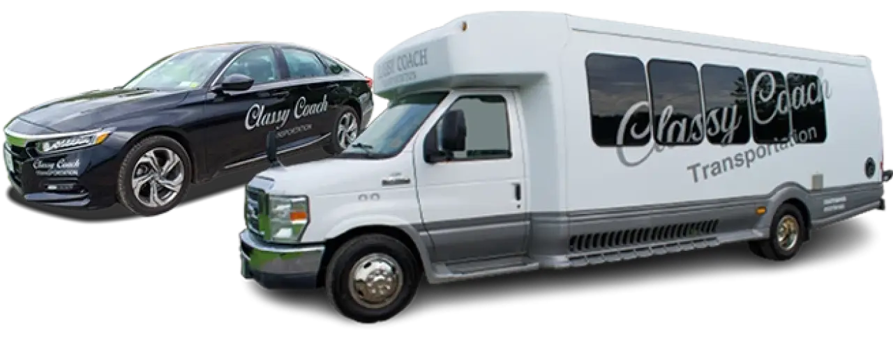 classy coach transportation sedan and large van