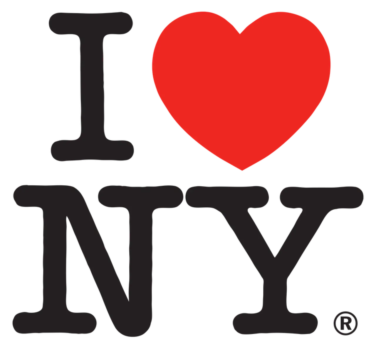 I Love NY logo with a red heart replacing the word love above the letters NY.