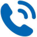 blue phone icon with sound waves