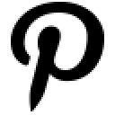 black Pinterest logo on a white background