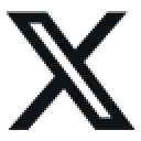 black geometric X logo on a transparent background