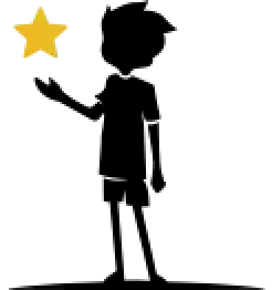 An icon of a child with a star in their hand.
