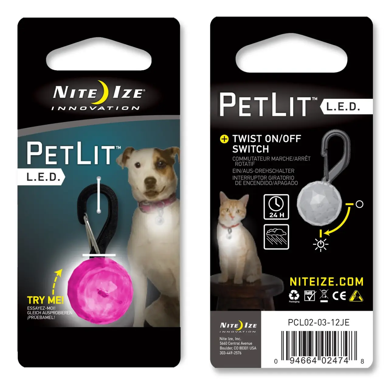 PetLit Collar Light JewelPink
