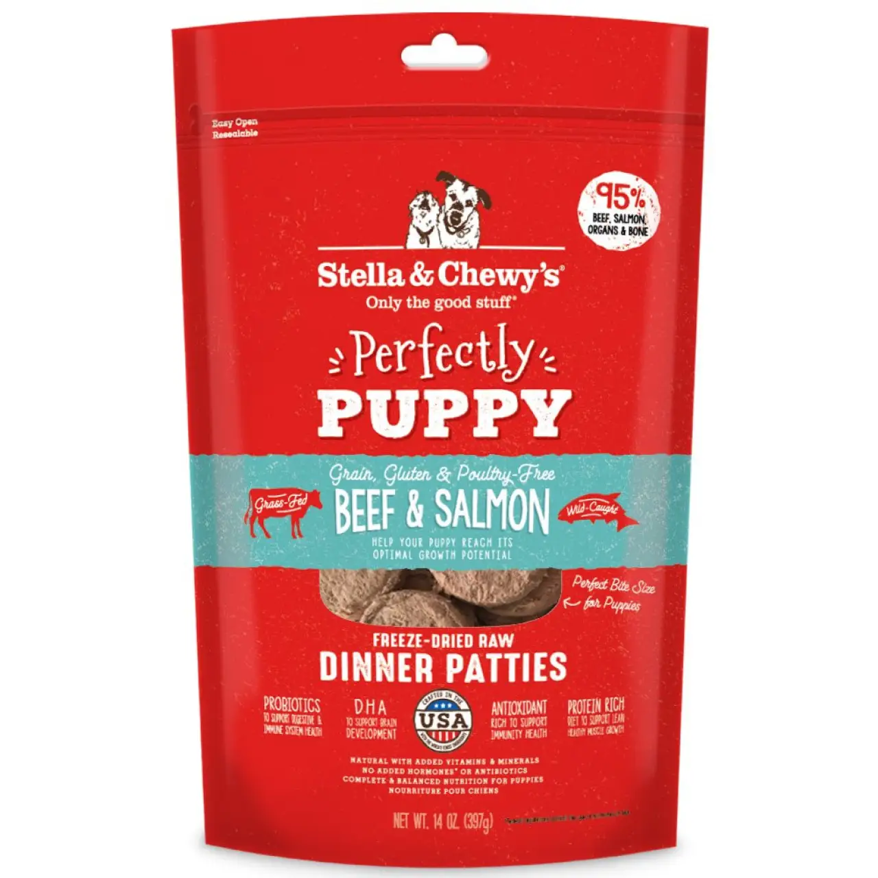 S&C Puppy Bf/Slmn 14oz