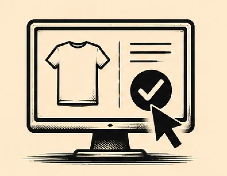 Digital apparel proof with approval checkmark