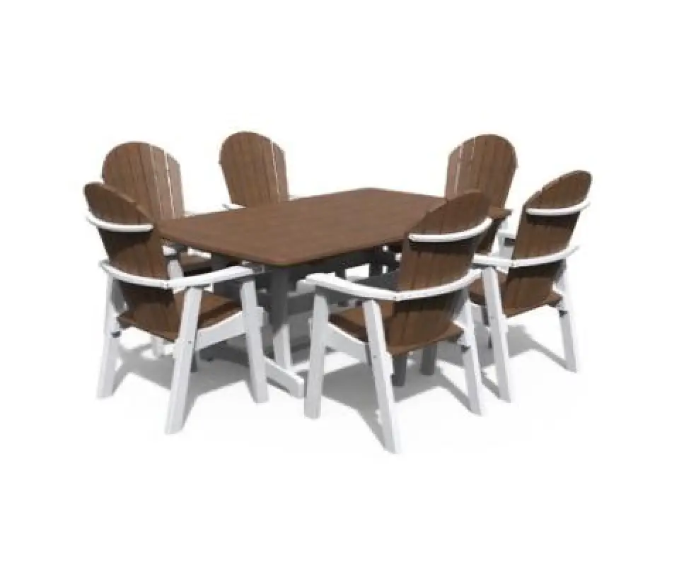 brown adirondack table and chairs set