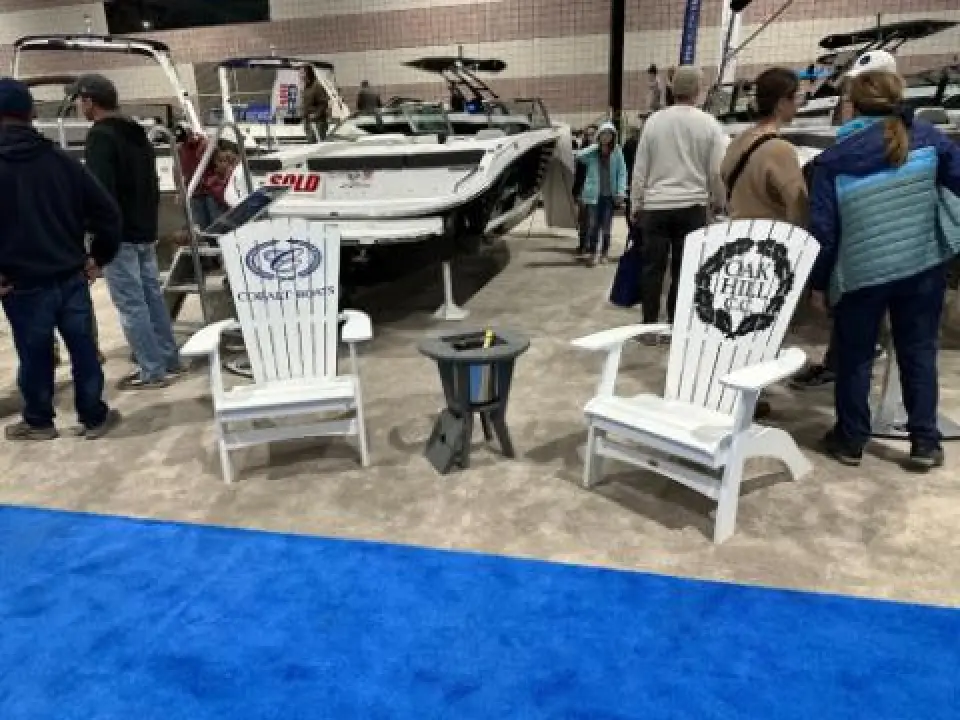 adirondack chairs with logos