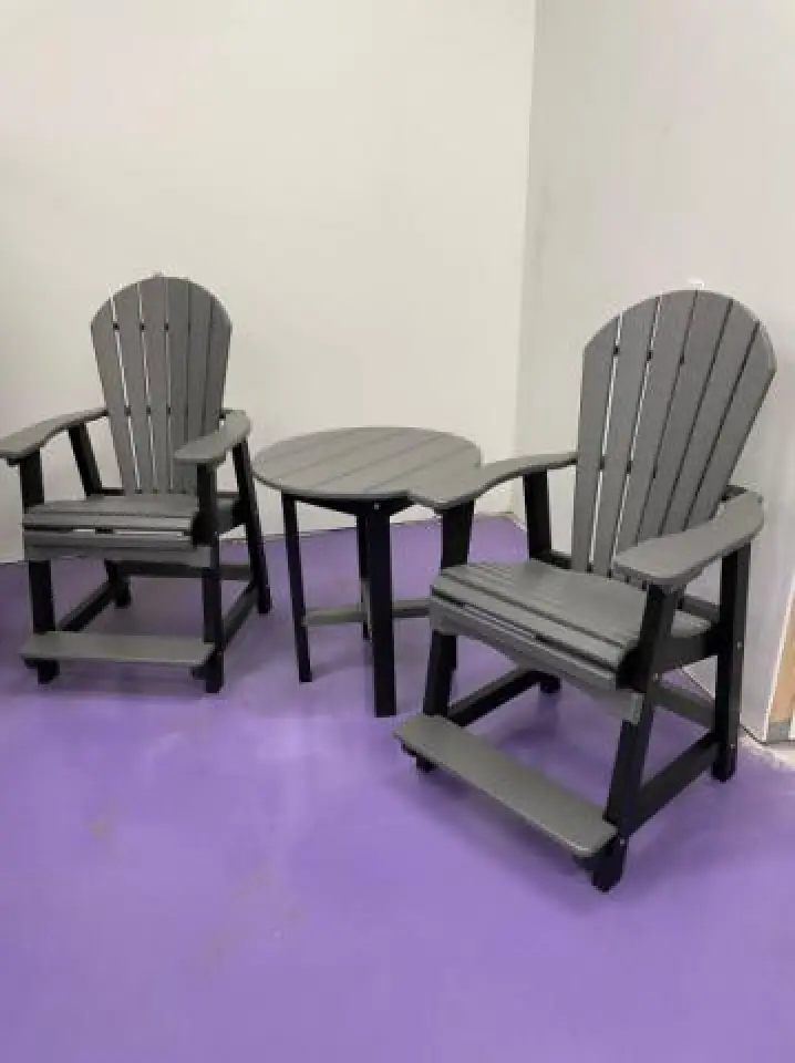 slate grey and black balcony set