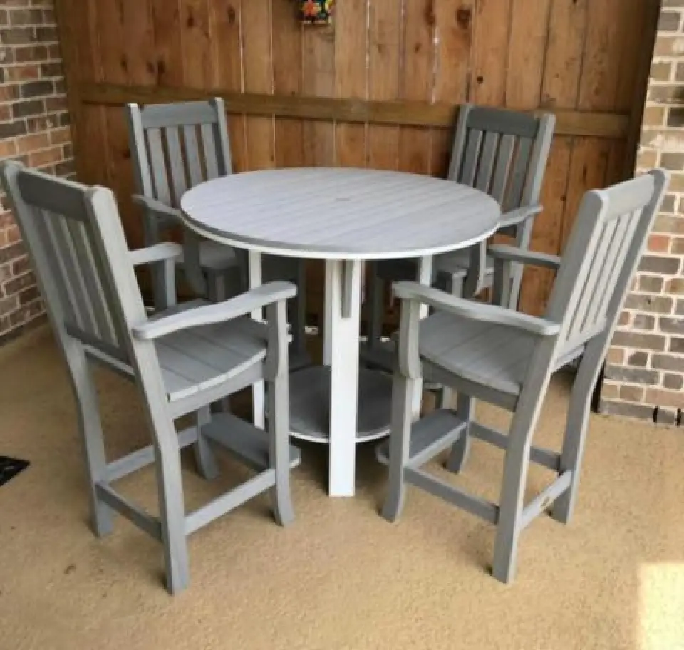 bar height adirondack chairs and table